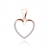 Pandantiv argint placat cu aur roz inima cu pietre DiAmanti Z1830CRG-DIA